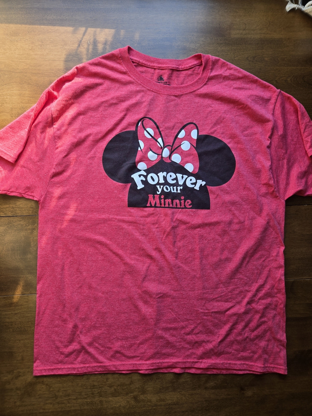 Disney Minnie Mouse "Forever Your Minnie" Graphic T-Shirt Pink Women's XL